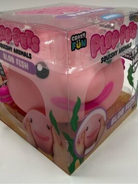 Plop Pets Pink Blob Fish Squishy Toy NWT